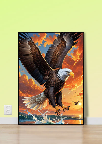 Majestic Eagle Landing Poster Wall Art