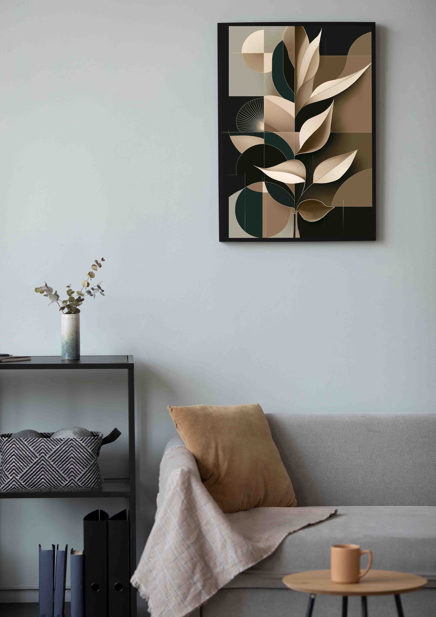 Ochre & Sage Mid-Century Botanical Poster Wall Art