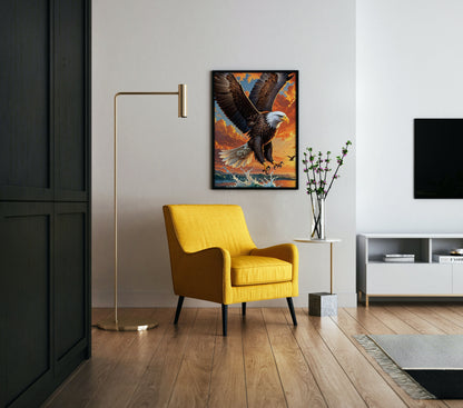 Majestic Eagle Landing Poster Wall Art
