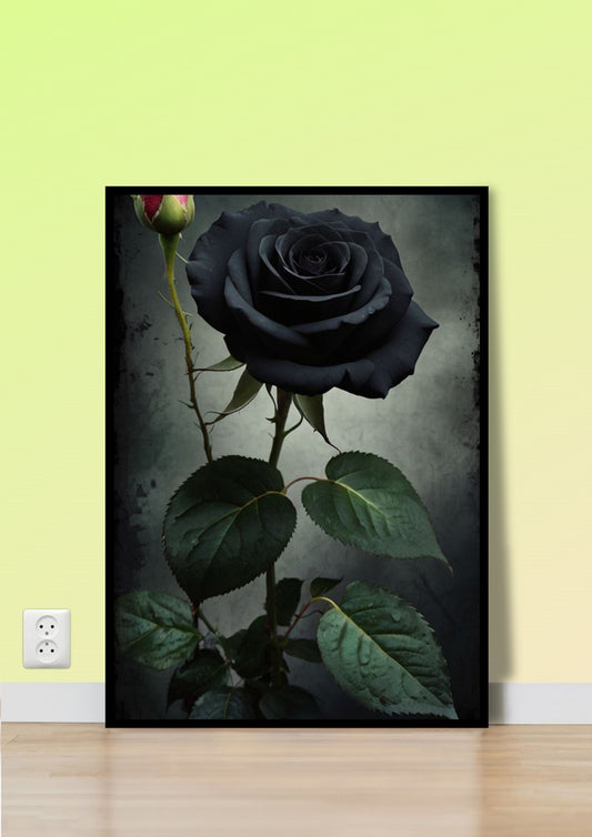 Moody Black Rose Wall Art