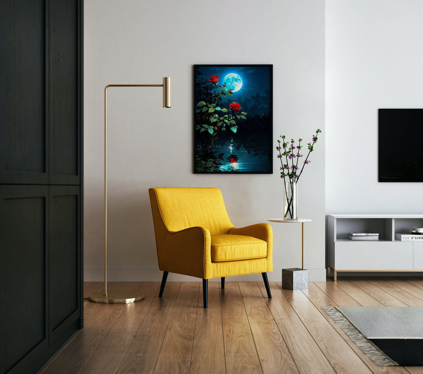 Midnight Blue Hibiscus Poster Wall Art