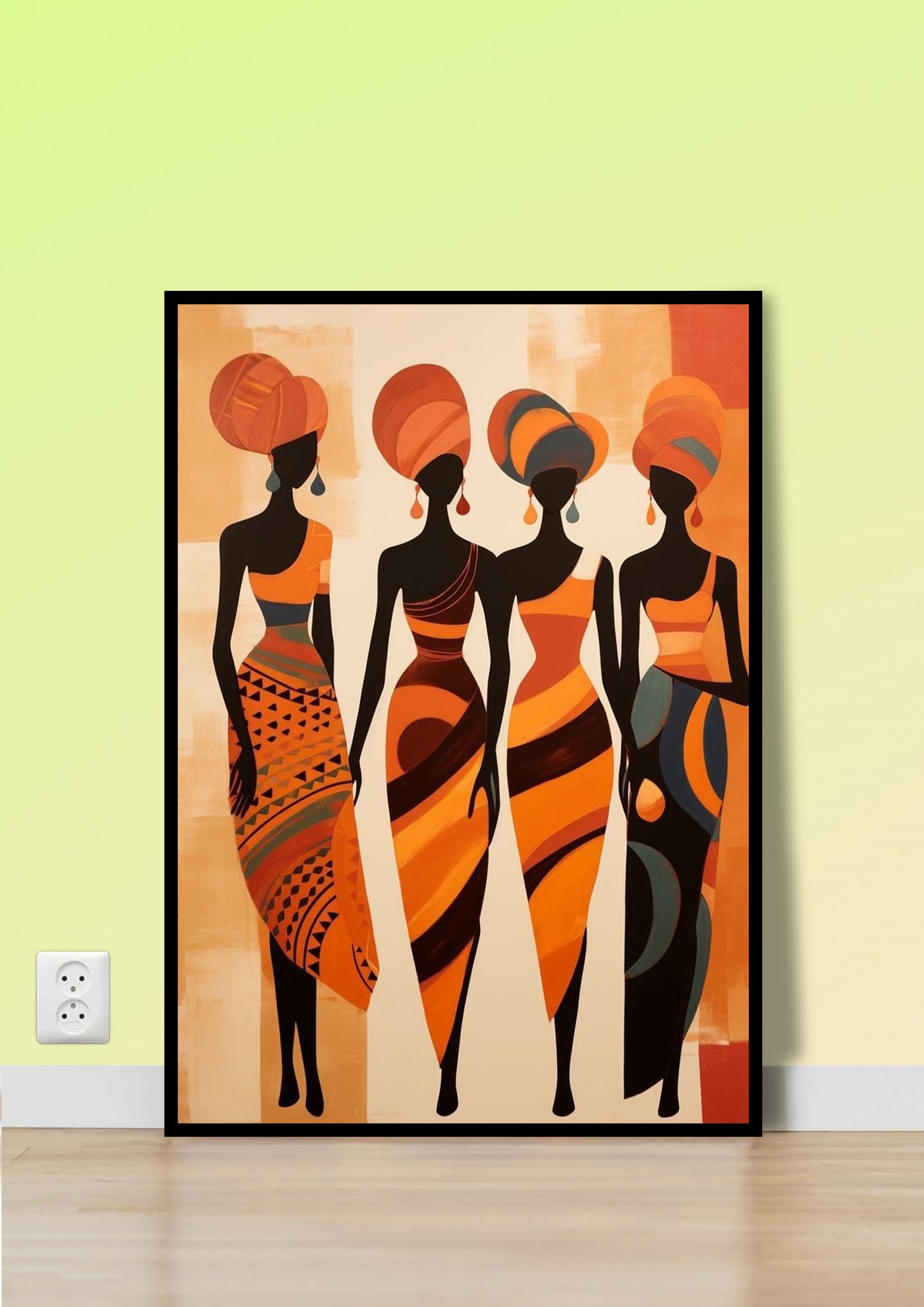 Terracotta & Black African Women Wall Art