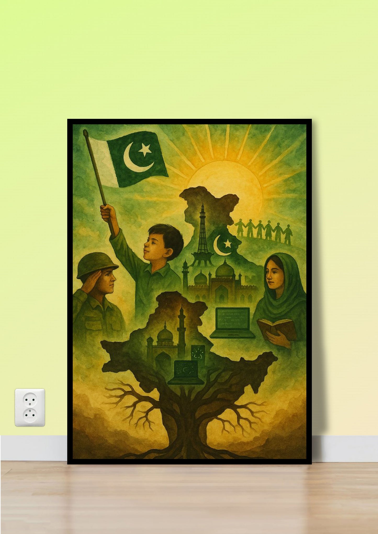 Pakistani Nation Building Poster Wall Art