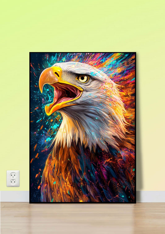Colorful Screaming Eagle Poster Wall Art