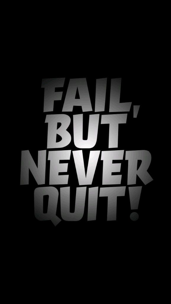 Fail, But Never Quit Motivational Poster Wall Art
