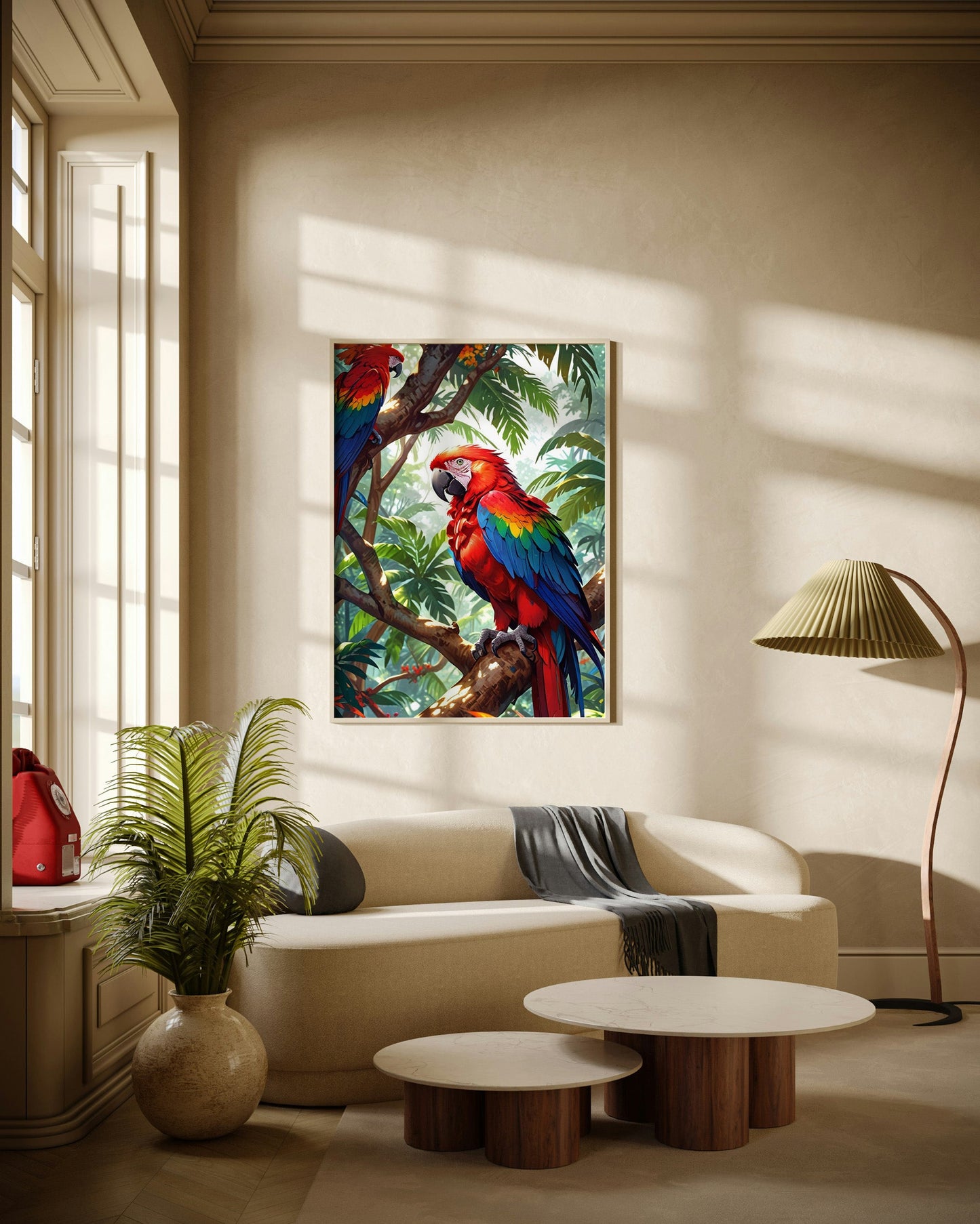 Macaws in Jungle Trees Poster Wall Art