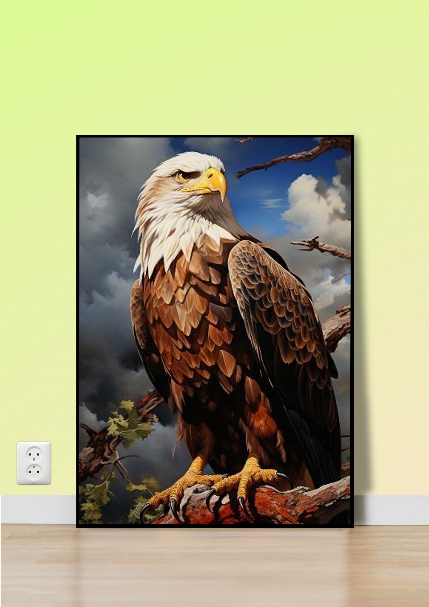 Golden Eagle Perched on a Branch Poster Wall Art