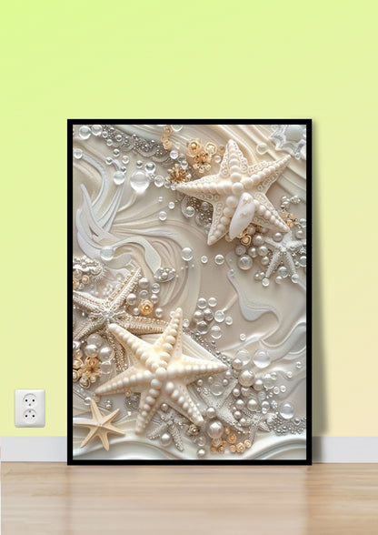 Pearl & Starfish Abstract Wall Art