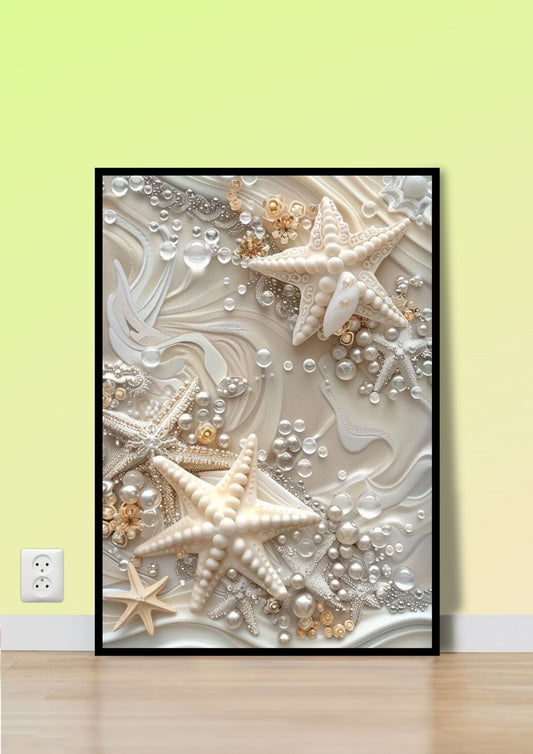 Pearl & Starfish Abstract Wall Art