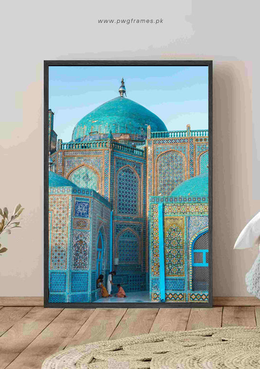 Blue Tile Mosaic Architecture Poster Wall Art