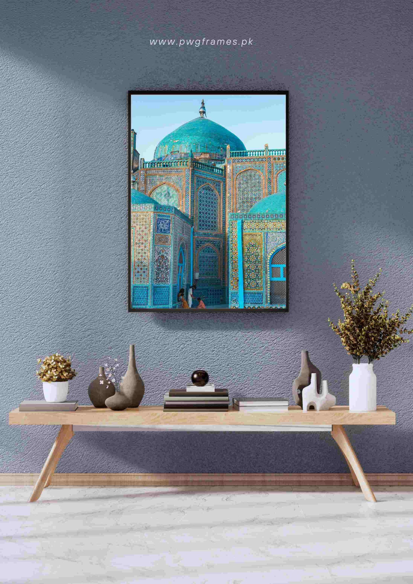 Blue Tile Mosaic Architecture Poster Wall Art