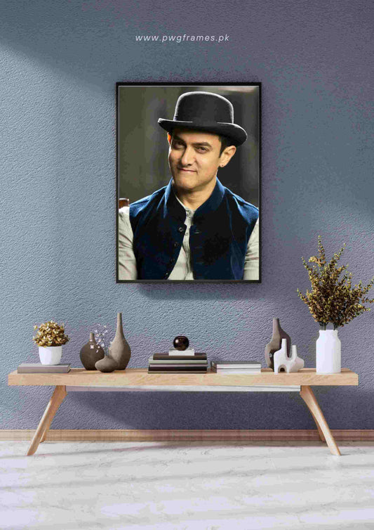 Aamir Khan Bowler Hat Poster Wall Art
