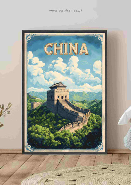 Vintage China Great Wall Travel Poster Wall Art