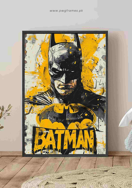 Batman Yellow Splash Poster Wall Art