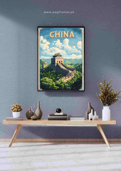 Vintage China Great Wall Travel Poster Wall Art