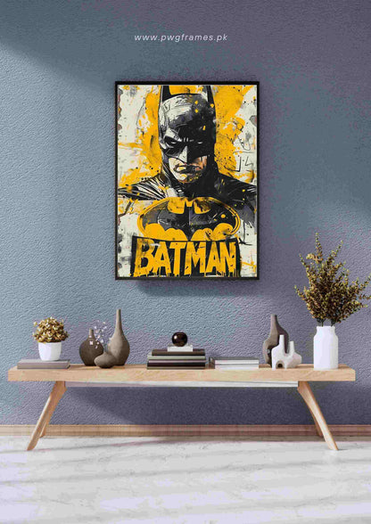 Batman Yellow Splash Poster Wall Art