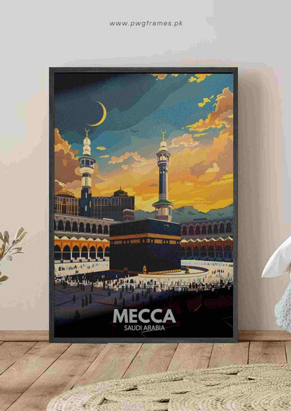 Mecca Kaaba Sunset Poster Wall Art