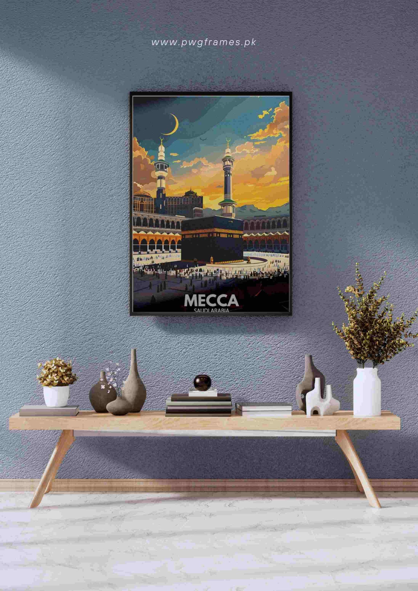 Mecca Kaaba Sunset Poster Wall Art