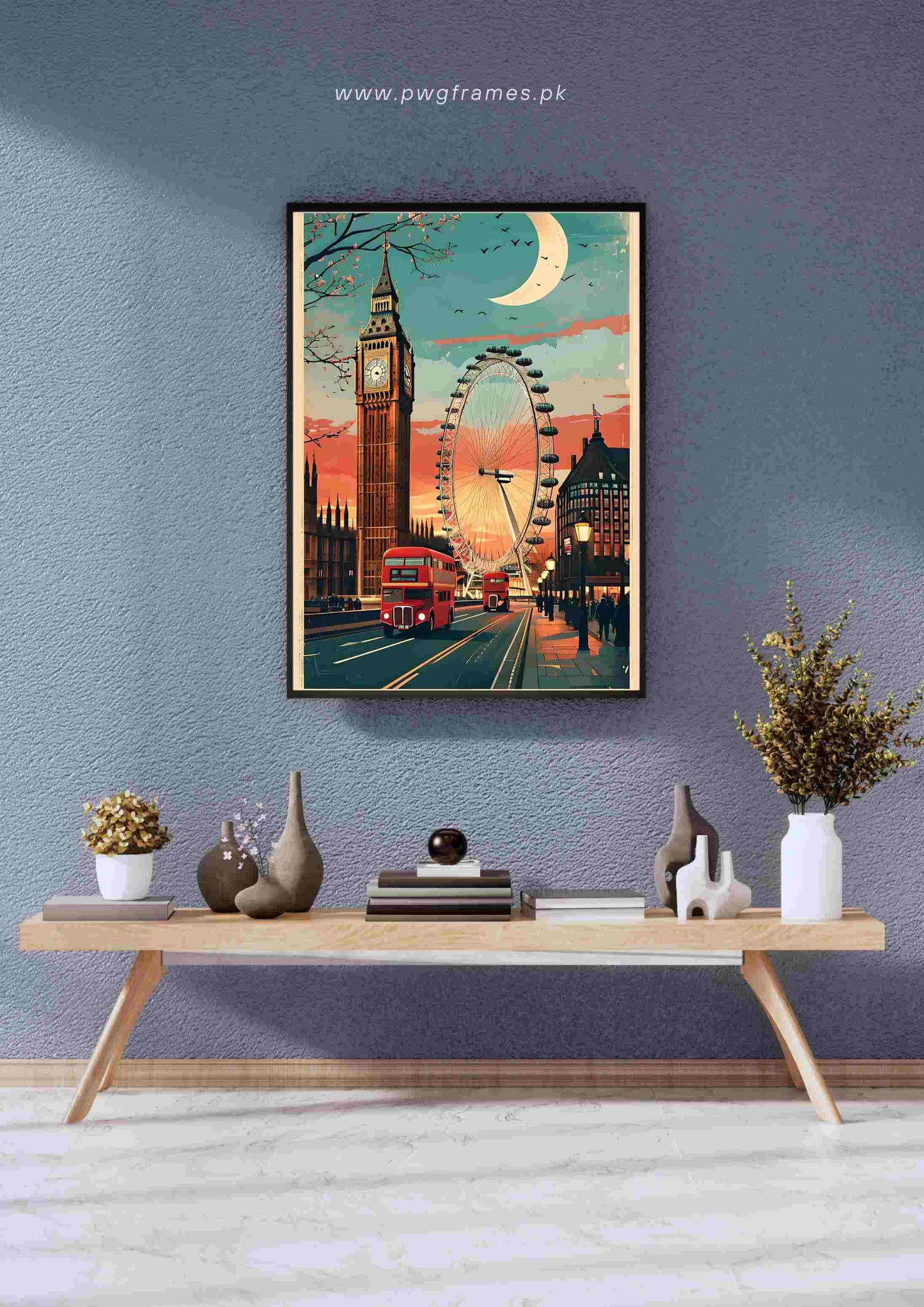 Vintage London Big Ben and Eye Poster Wall Art