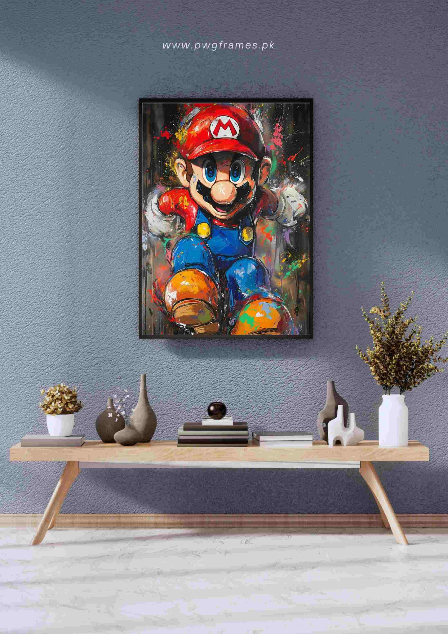 Super Mario Splash Art Poster Wall Art