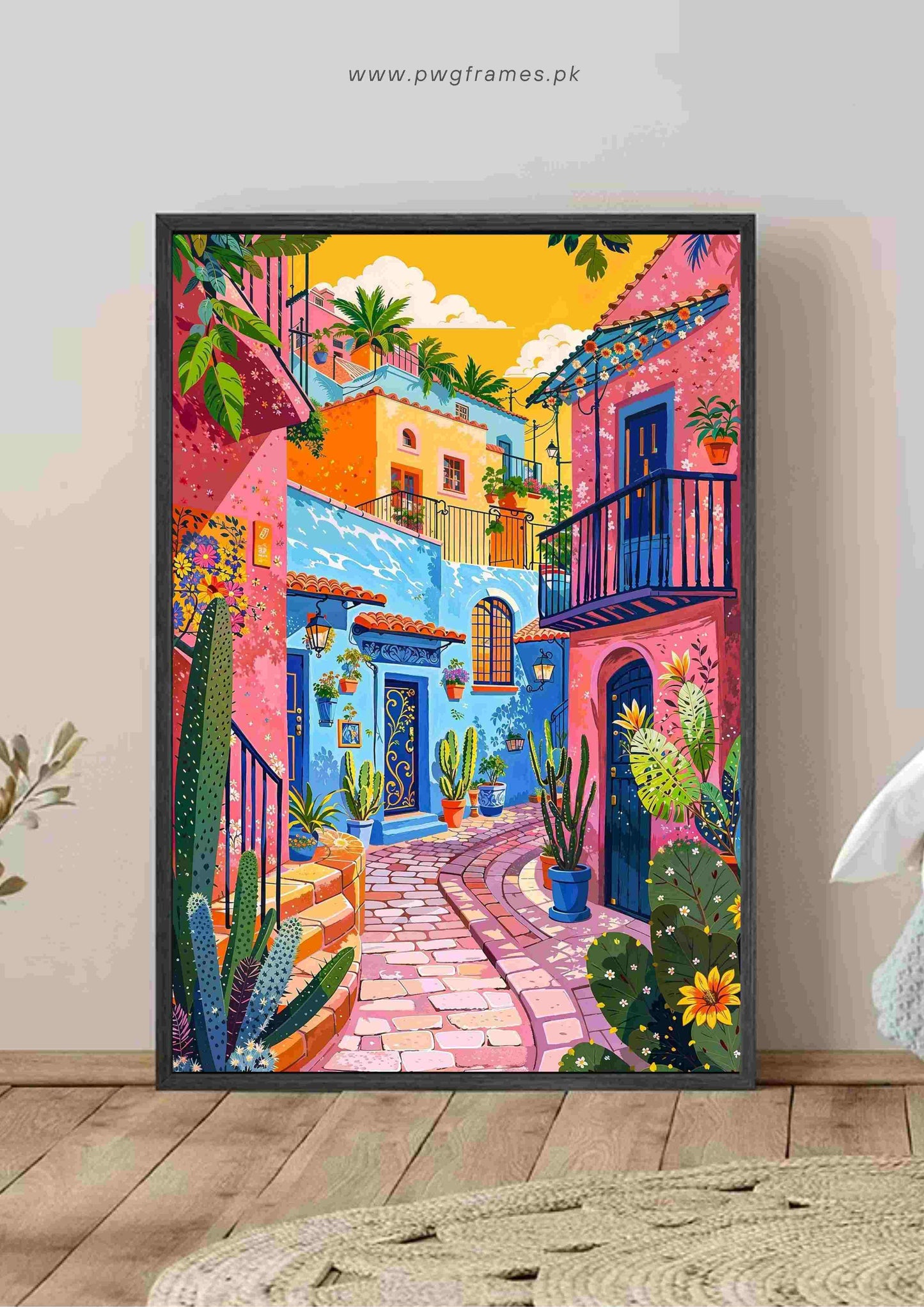 Vibrant Mexican Alleyway Poster Wall Art