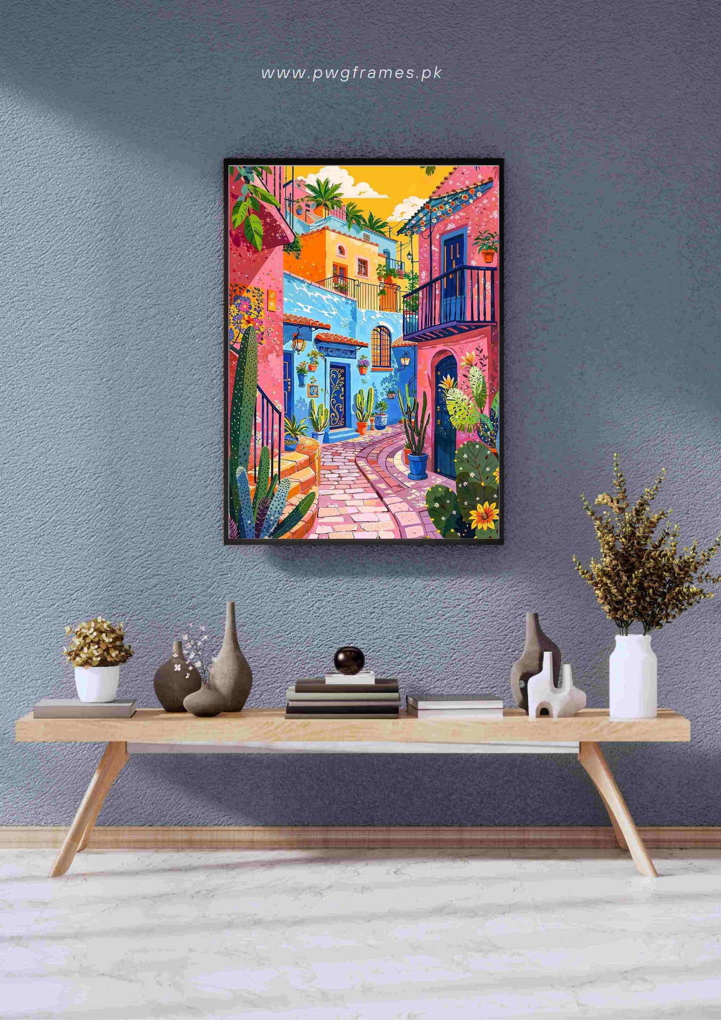 Vibrant Mexican Alleyway Poster Wall Art