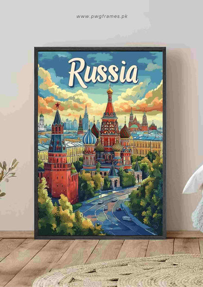 Russia Moscow Travel Poster Wall Art