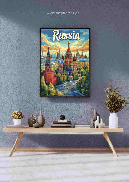 Russia Moscow Travel Poster Wall Art