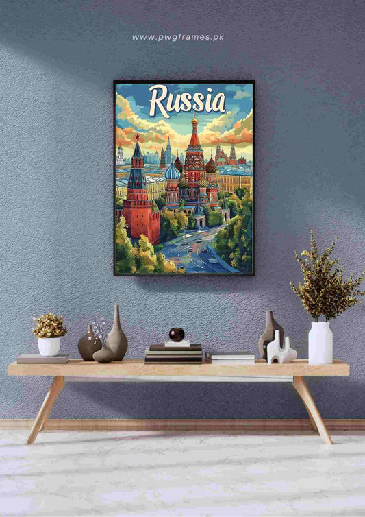 Russia Moscow Travel Poster Wall Art