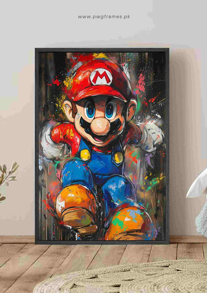 Super Mario Splash Art Poster Wall Art
