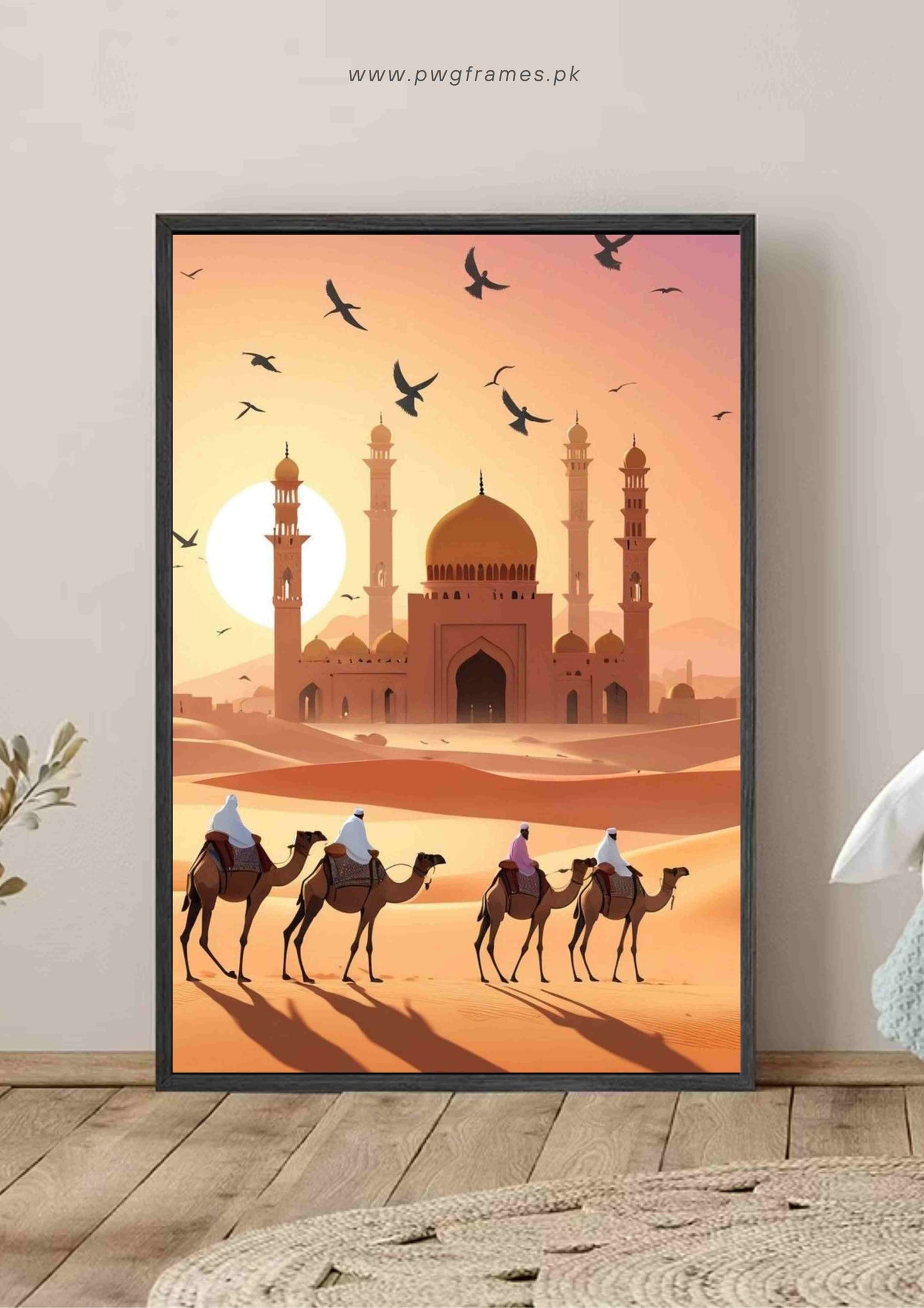 Desert Journey to the Mosque Poster Wall Art