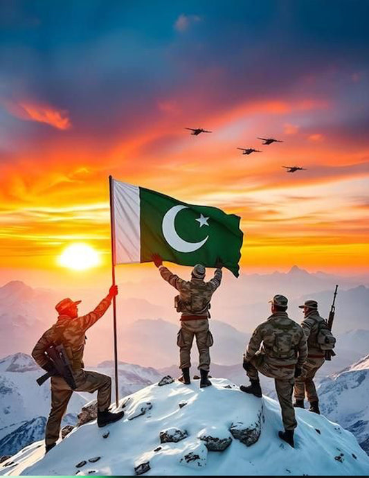 Pakistan Army Flag on Snowy Peak Poster Wall Art