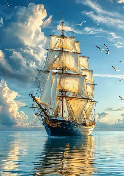 Old Sailing Ship on the Sea Poster Wall Art