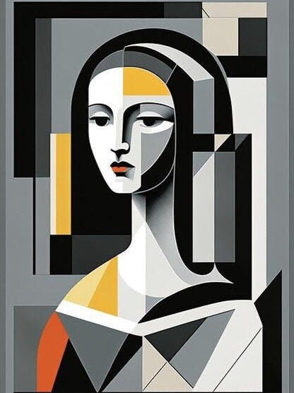 Geometric Mona Lisa Wall Art