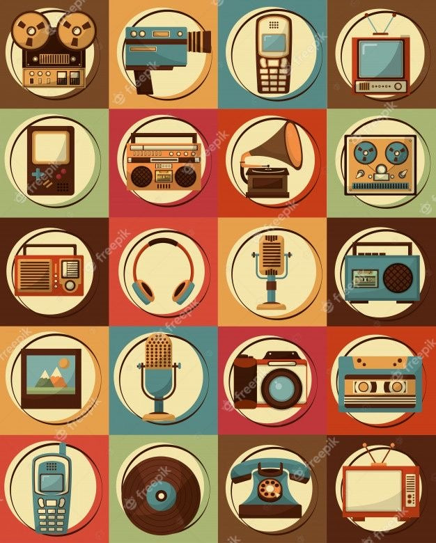 Vintage Technology Grid Wall Art