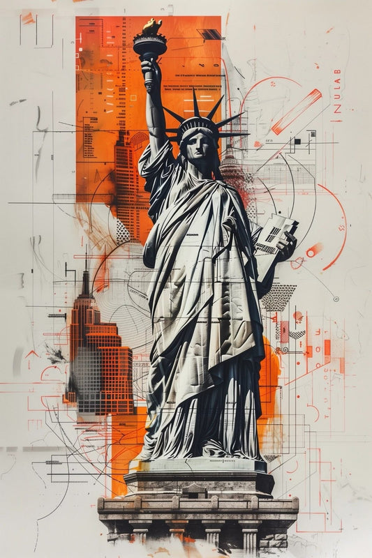 Abstract Statue of Liberty Wall Art