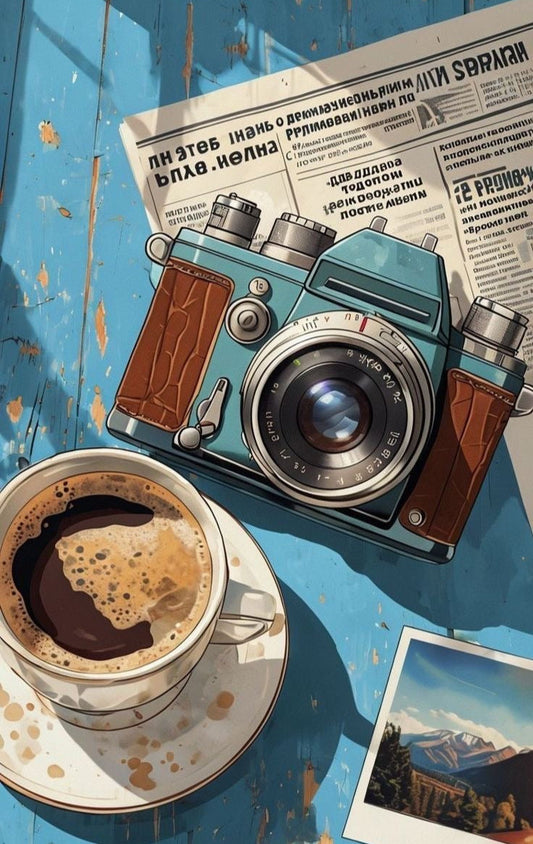 Retro Camera & Coffee Wall Art