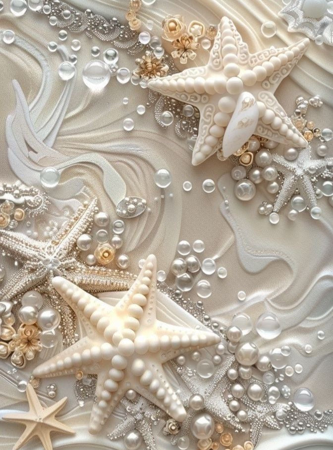 Pearl & Starfish Abstract Wall Art
