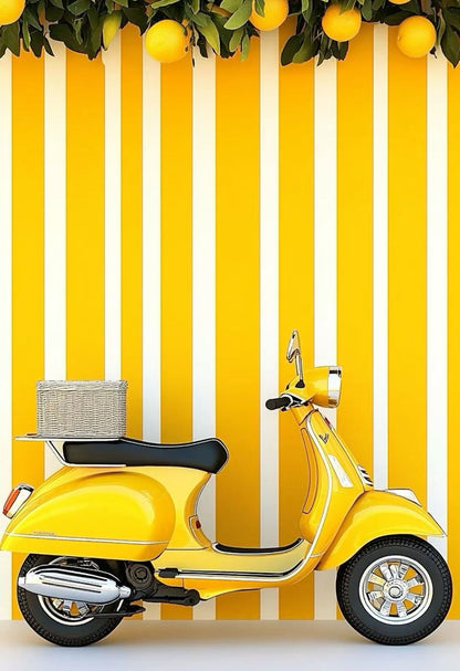 Yellow Vespa Scooter Wall Art