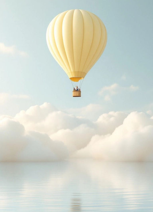 Pale Yellow Hot Air Balloon Wall Art