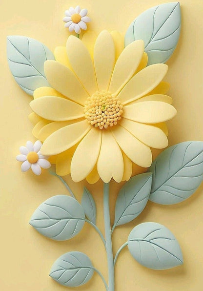 Textured Yellow Flower Wall Art