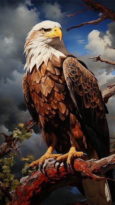 Golden Eagle Perched on a Branch Poster Wall Art