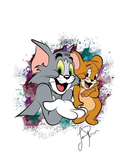 Tom and Jerry Splatter Paint Poster Wall Art