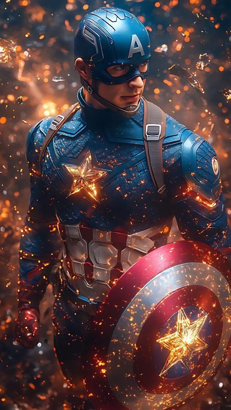 Captain America Sparkle Poster Wall Art