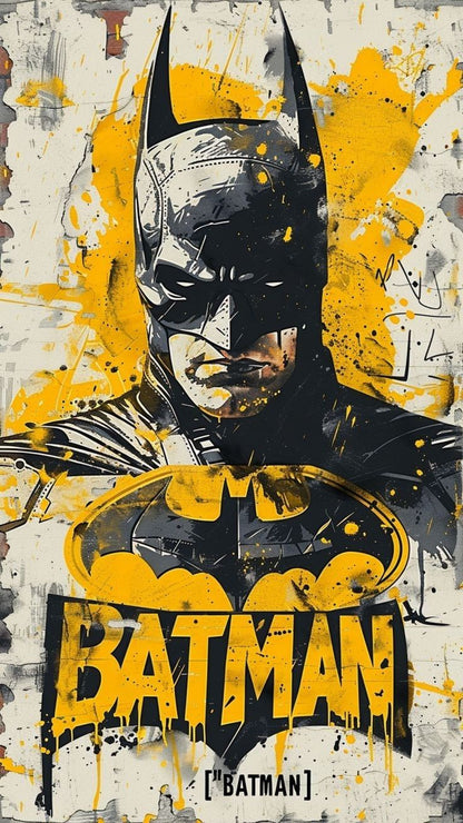 Batman Yellow Splash Poster Wall Art