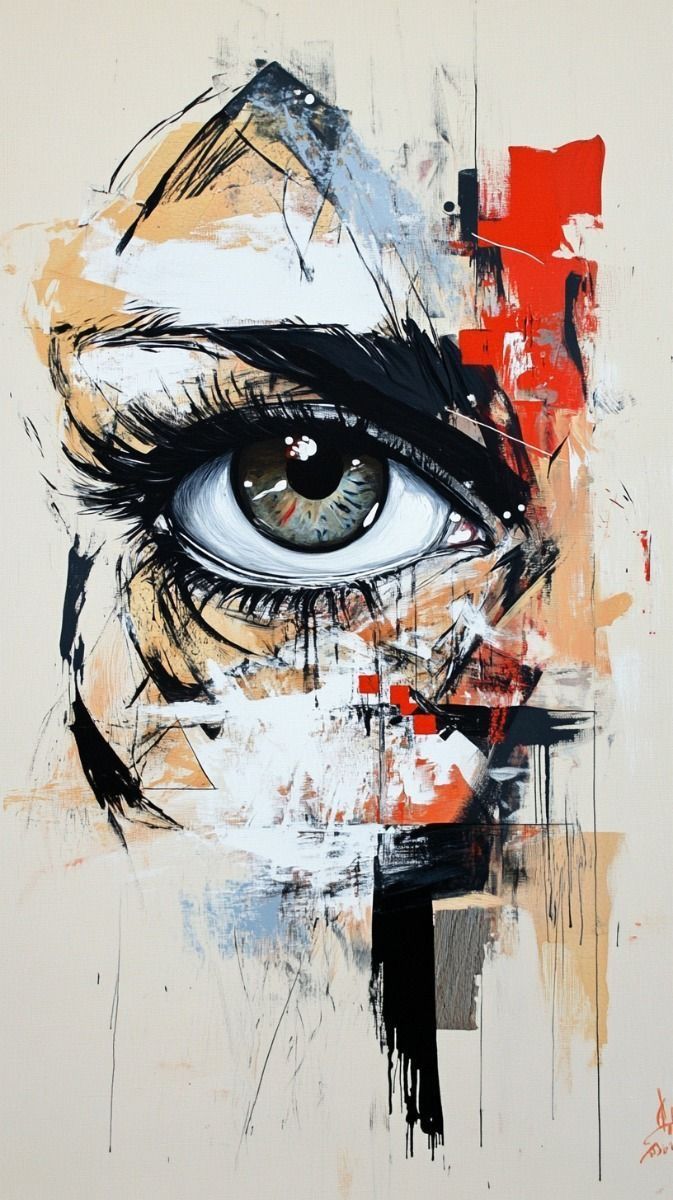 Fragmented Eye Abstract Poster Wall Art