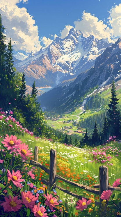 Swiss Alps Wildflowers Poster Wall Art