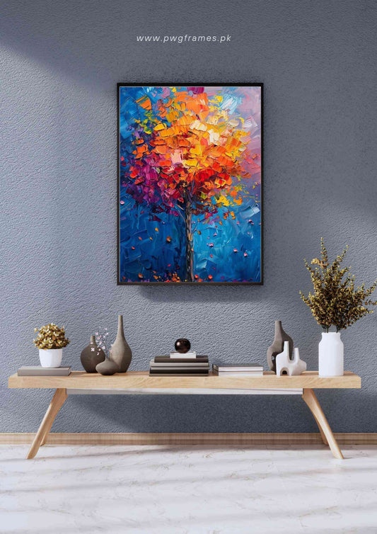 Autumn Tree Palette Knife Poster Wall Art