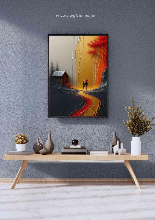 Textured Palette Knife Couple Poster Wall Art