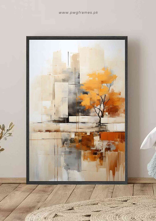 Golden Tree Abstract Poster Wall Art